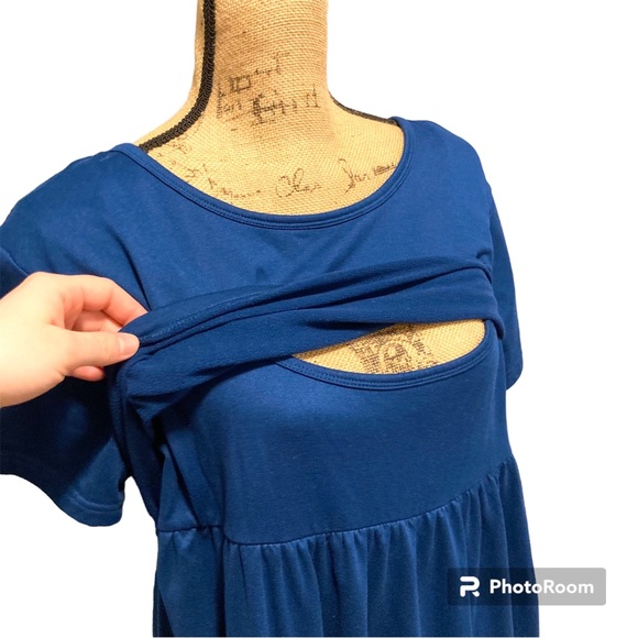 Samaya Maternity breastfeeding dress, Maxi dress, XL, Blue, India - Picture 4 of 6